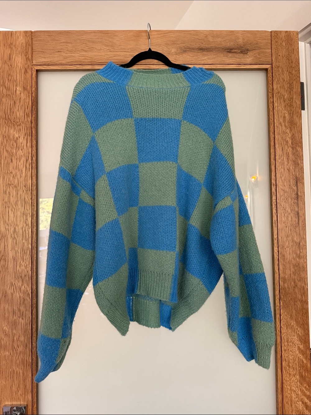 Stine Goya Checkerboard Knit Sweater - Blue & Green